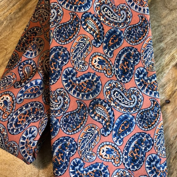 Vtg RIVETZ of BOSTON Mens Silk Paisley Tie Hand Block Printed in England Preppy - Picture 9 of 14
